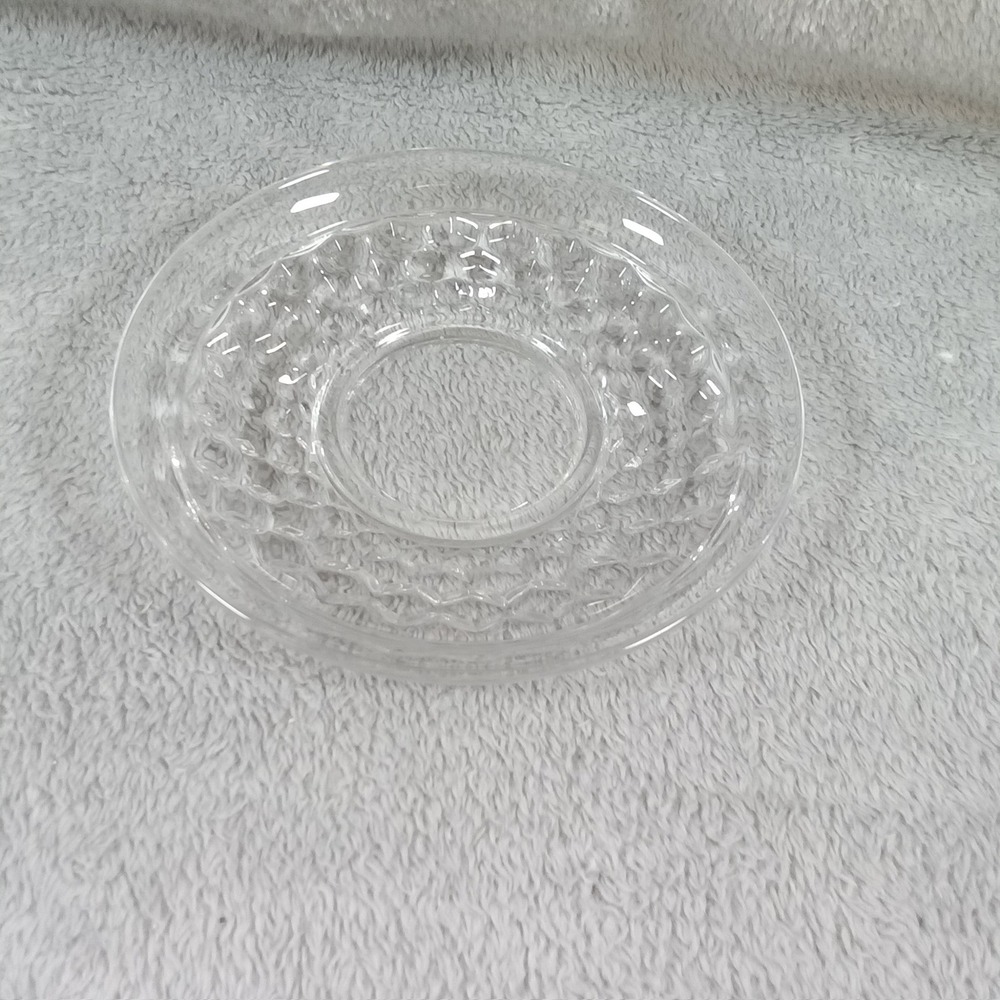 Vintage Clear Pressed Glass Hobnail Saucer 6 Inch Round‎ Replacement Plate